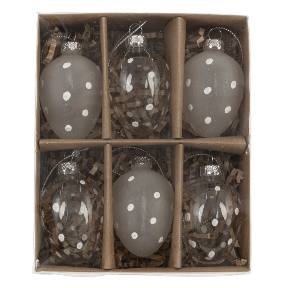 Набор из 6-ти изделий декоративных подвесных "Яйцо пасхальное" (4*6), L13 W16 H4 см