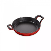 Сковорода круглая, 16 см, с двумя ручками, вишневая