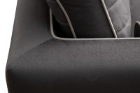 Диван Madrid Memory трехместный велюровый серый с кантом Диван Madrid Memory трехместный велюровый серый с кантом