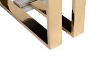 Стол журнальный черное стекло/хром/золото