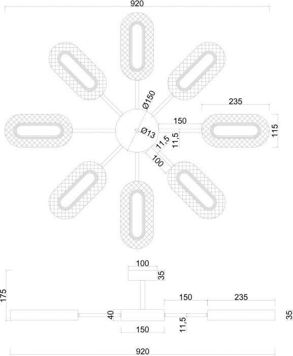 Потолочная люстра Ovale A2489PL-8GO Arte Lamp
