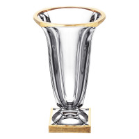 Ваза для цветов н/н 34см."Магма 2" золотой ободок