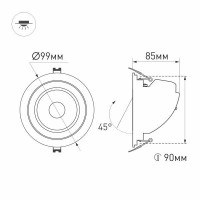 Встраиваемый светодиодный светильник Arlight LTD-Explorer-R100-12W Warm3000 034521