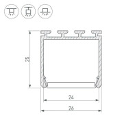 Профиль Arlight PLS-LOCK-H25-2000 ANOD 016386 Профиль Arlight PLS-LOCK-H25-2000 ANOD 016386