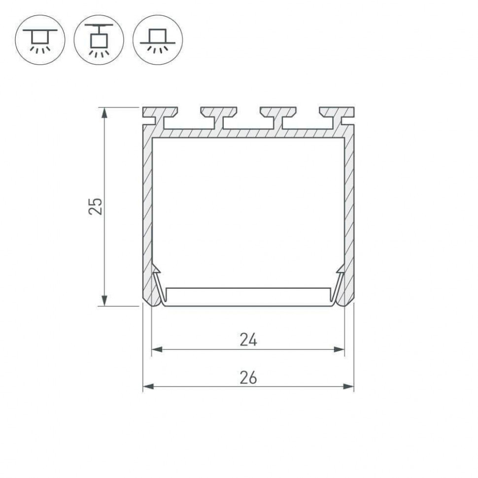 Профиль Arlight PLS-LOCK-H25-2000 ANOD 016386