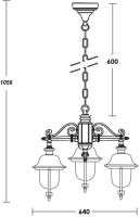 Уличный светильник подвесной MADRID-COOPER 84370c/3 Bl Oasis Light Уличный светильник подвесной MADRID-COOPER 84370c/3 Bl Oasis Light