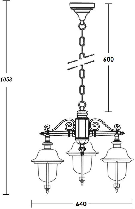 Уличный светильник подвесной MADRID-COOPER 84370c/3 Bl Oasis Light