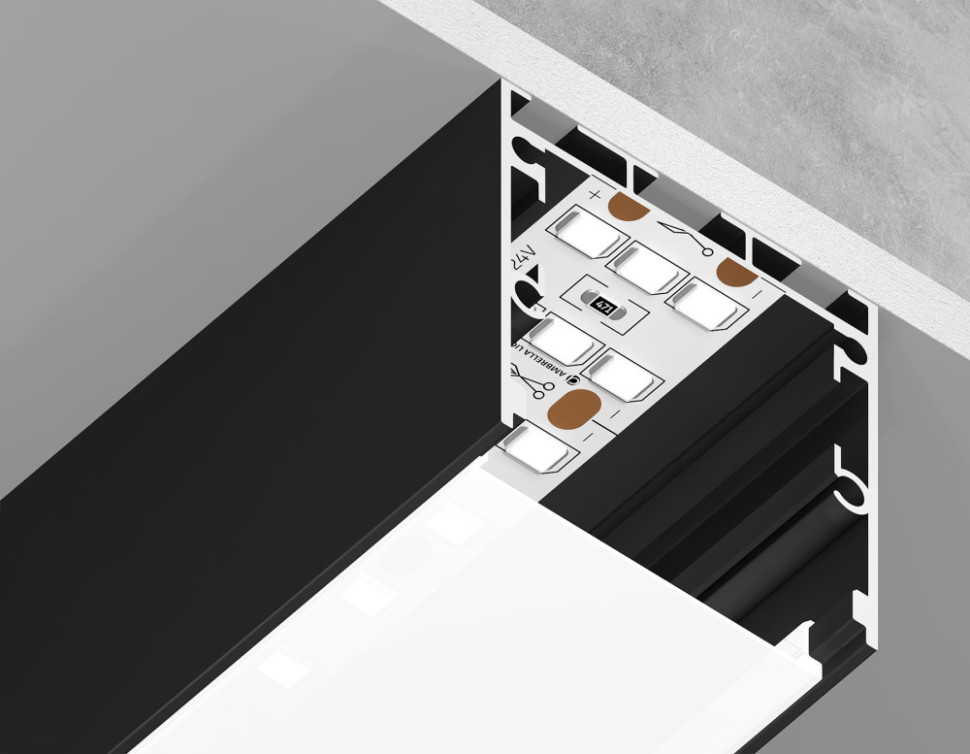 Профиль для светодиодной ленты Illumination GP2550BK Ambrella