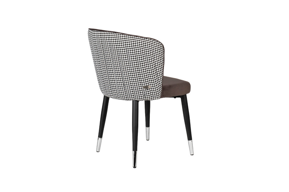 Стул обеденный велюровый серо-коричневый