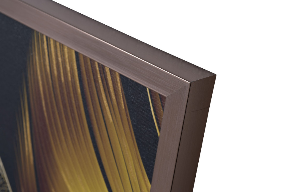 Холст "Золотые листья-3" в багете латунь