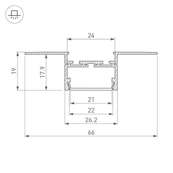 Профиль Arlight PLS-LOCK-H19-T-HIDE-2000 (ARL, Алюминий) 033693