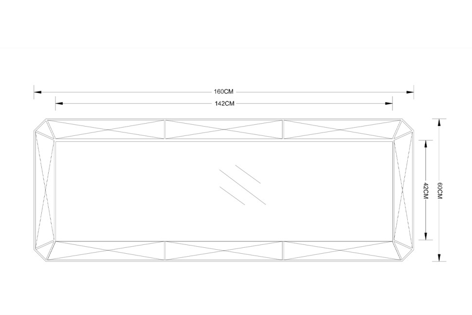 Зеркало с фактурной зеркальной отделкой