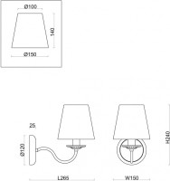 Бра Osborn FR2027WL-01BS Freya