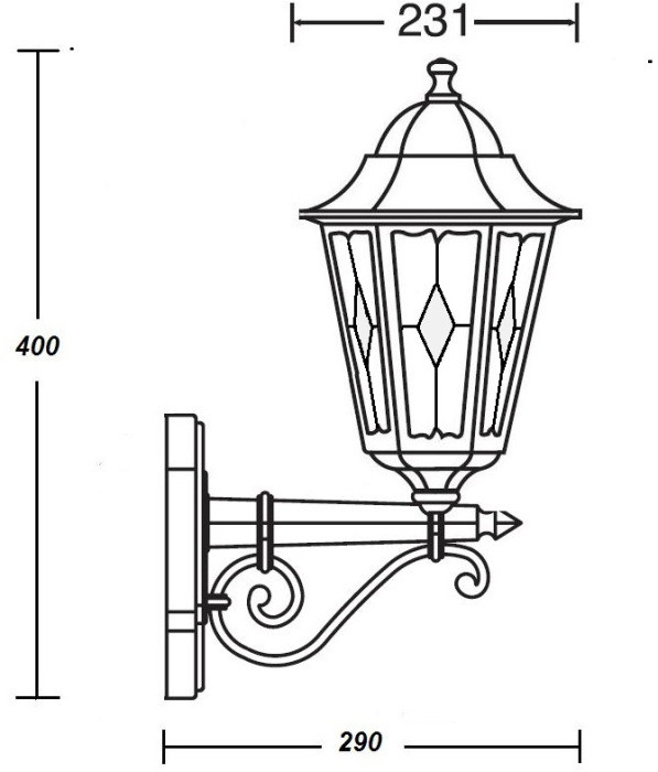 Настенный фонарь уличный PETERSBURG lead GLASS 79801lg Bl Oasis Light