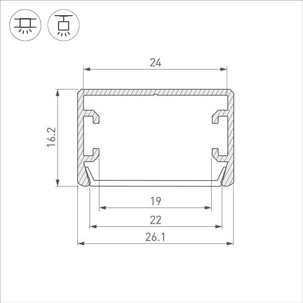 Профиль Arlight PLS-LOCK-H16-SMT-2000 ANOD BLACK (Arlight, Алюминий) 033295