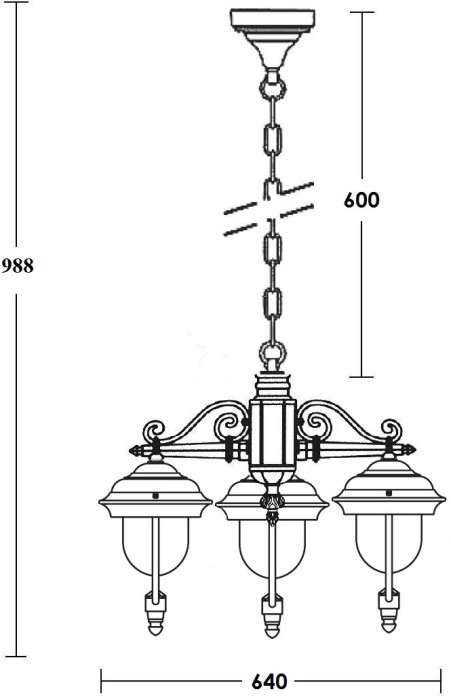 Уличный светильник подвесной MADRID 84370/3 Bl Oasis Light