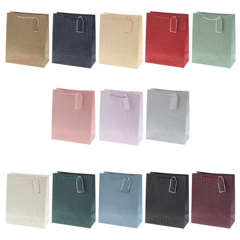 Пакет подарочный M (бумага 210г/м2, блок 12шт), L26 W12 H32 см, 14в.