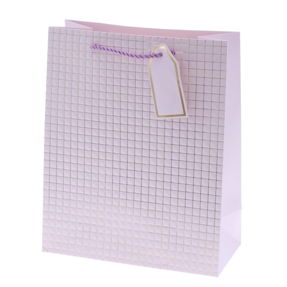 Пакет подарочный M (бумага 210г/м2, блок 12шт), L26 W12 H32 см, 14в.