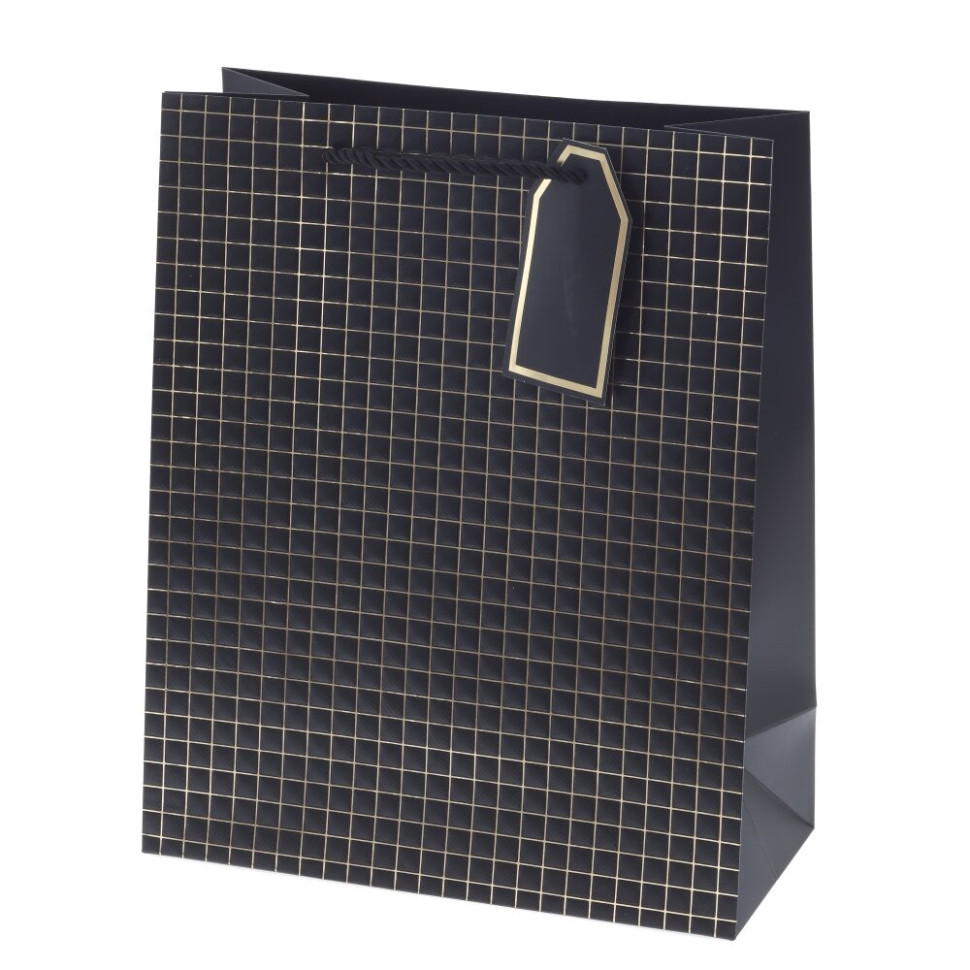 Пакет подарочный M (бумага 210г/м2, блок 12шт), L26 W12 H32 см, 14в.