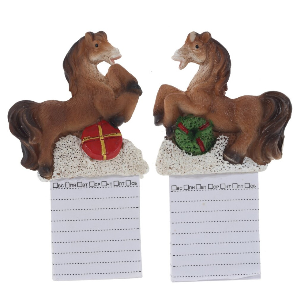 Магнит "Лошадка с блокнотом", L6 W1,5 H11 см, 2в.