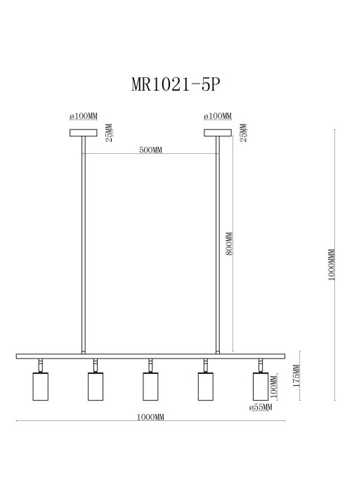 Подвесной светильник Dereck MR1021-5P MyFar
