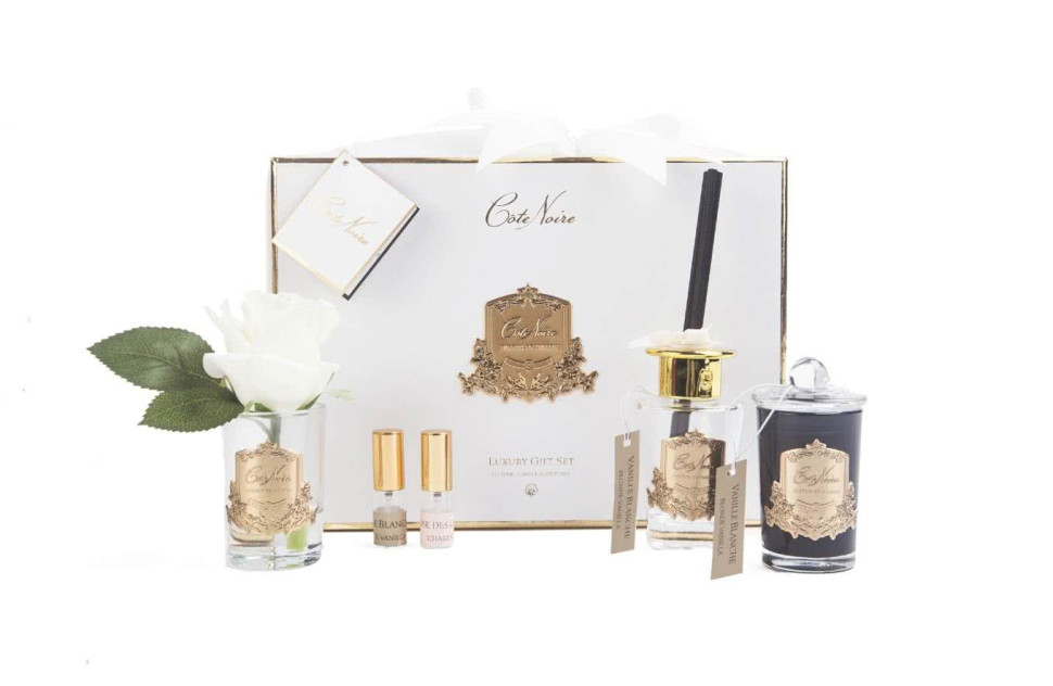 Подарочный набор Cote Noire Gift Pack Blonde Vanilla (диффузор, бутон розы, 2 спрея, свеча)
