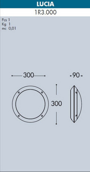 Настенный светильник уличный Lucia 1R3.000.000.AYE27 Fumagalli