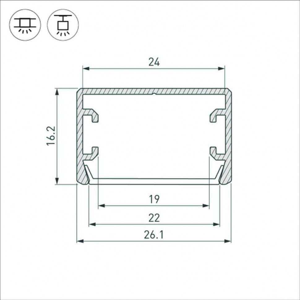 Профиль Arlight PLS-LOCK-H16-SMT-2000 ANOD 033224