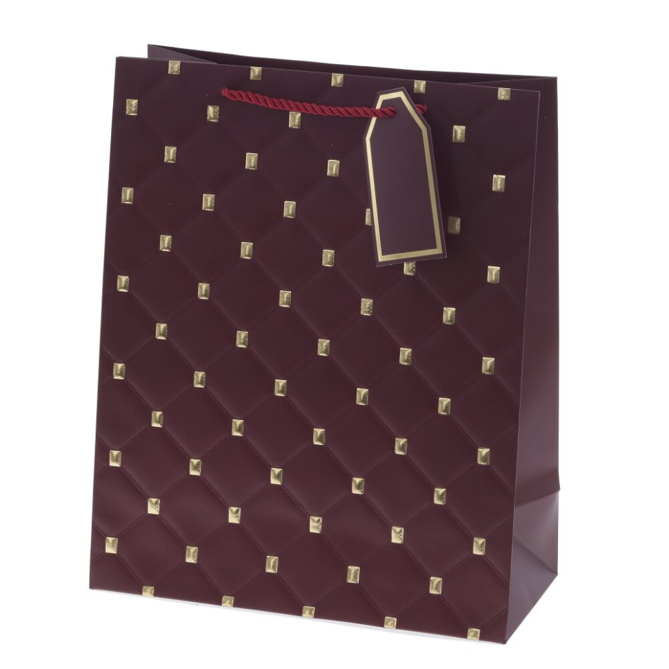 Пакет подарочный M (бумага 210г/м2, блок 12шт), L26 W12 H32 см, 8в.