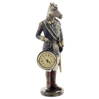 Фигурка декоративная "Лошадь" с часами D5см, (LR44x1), L10,5 W8 H31,5 см