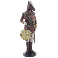 Фигурка декоративная "Лошадь" с часами D5см, (LR44x1), L10,5 W8 H31,5 см