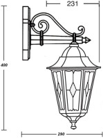 Настенный фонарь уличный PETERSBURG lead GLASS 79802lg Bl Oasis Light