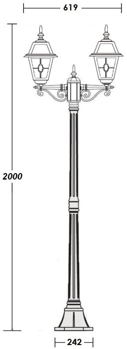 Наземный фонарь FARO lead GLASS 91108A lgY Bl Oasis Light