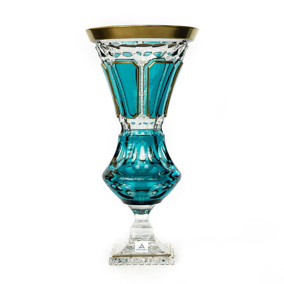 Ваза для цветов н/н 34см."Антик Бирюза" тонкий обод