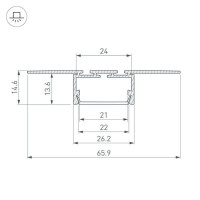 Профиль Arlight PLS-LOCK-H15-T-HIDE-2000 (ARL, Алюминий) 033688