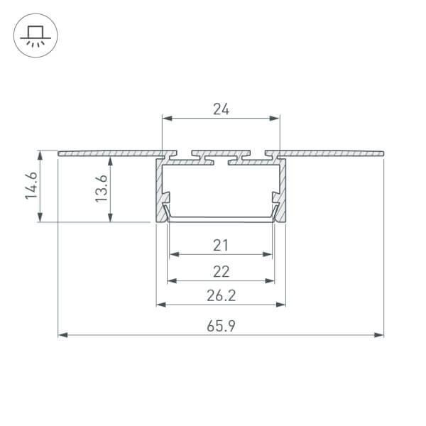 Профиль Arlight PLS-LOCK-H15-T-HIDE-2000 (ARL, Алюминий) 033688