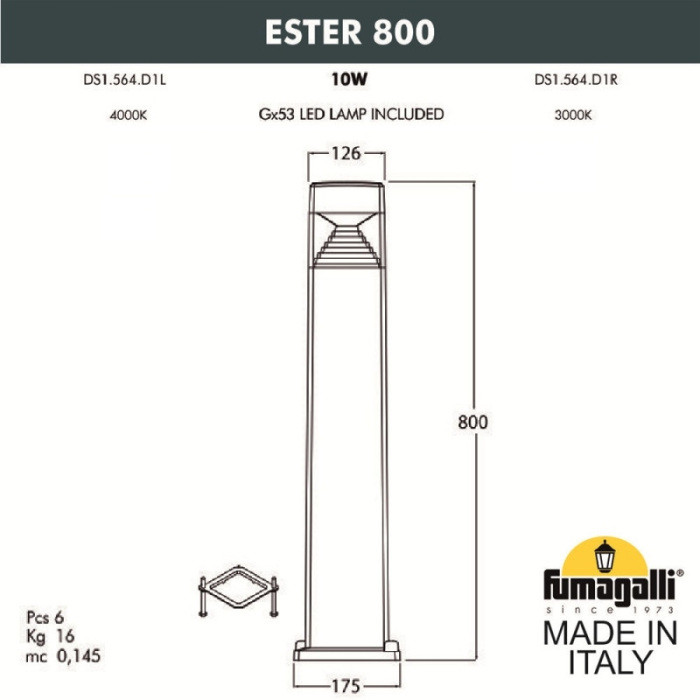 Наземный светильник Ester DS1.564.000.WXD1L Fumagalli