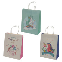 Пакет подарочный M (бумага 120г/м2, блок 12шт), L21,5 W10 H28 см, 3в.