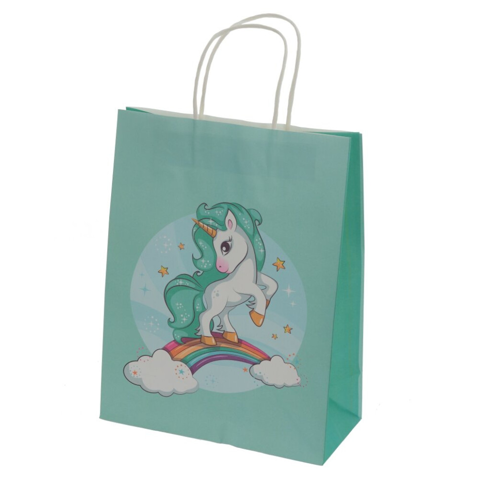 Пакет подарочный M (бумага 120г/м2, блок 12шт), L21,5 W10 H28 см, 3в.