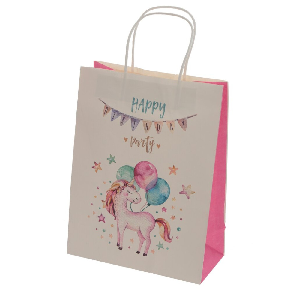 Пакет подарочный M (бумага 120г/м2, блок 12шт), L21,5 W10 H28 см, 3в.