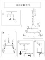 Подвесная люстра 35000 35015+12+9/С Newport