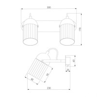 Настенный светодиодный светильник Eurosvet 20122/2 черный/золото
