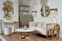 Стол журнальный круглый (искусственный мрамор), 40,6 см