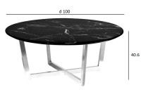 Стол журнальный круглый (искусственный мрамор), 40,6 см