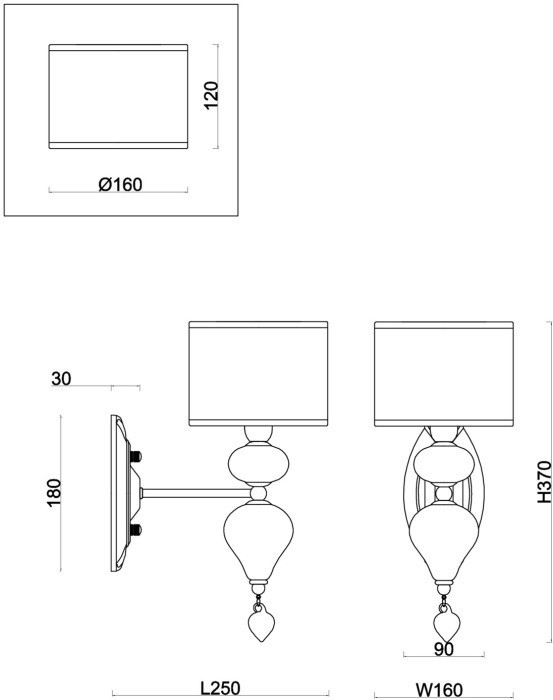 Бра Raise FR5369WL-01BS Freya