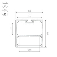 Профиль Arlight SL-LINE-5050-2000 ANOD 019304 Профиль Arlight SL-LINE-5050-2000 ANOD 019304