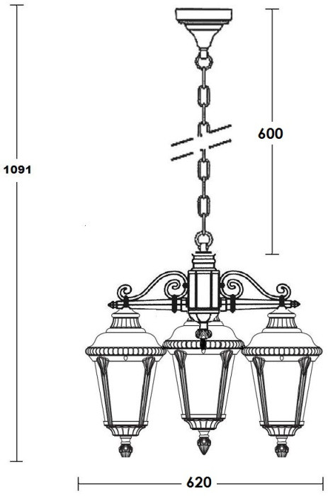 Уличный светильник подвесной  79750S/3 Bl Oasis Light