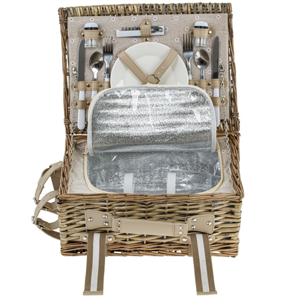 Корзина для пикника на 2 персоны, L44 W31 H17 см