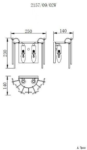 Настенный светильник Glowice 2157/09/02W Stilfort