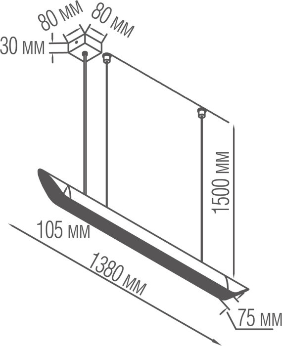 Подвесной светильник Mesh DL20081S138WW36 Black Donolux